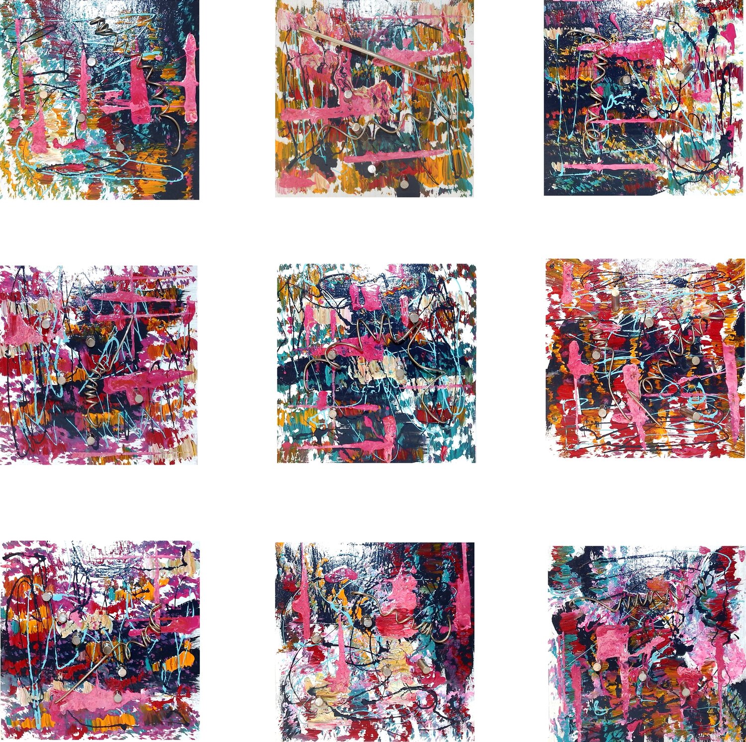 Art Pixel Unendliche Kunst 9er Rudi Art Peters Originalgemälde zu verkaufen