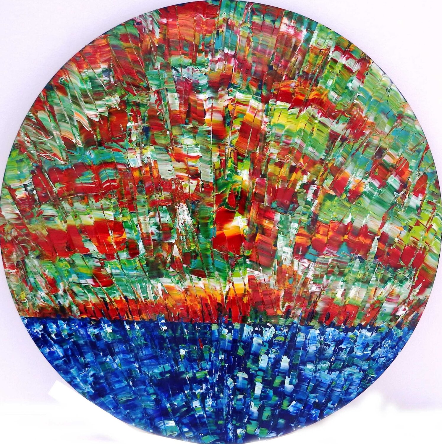 MADEIRA  FLOWERS  24-125 rund Rudi Art Peters Originalgemälde zu verkaufen
