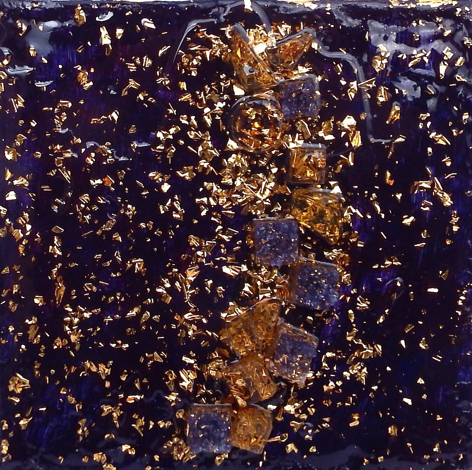Gold River 24 Karat violet mini 30-25-01 Rudi Art Peters Originalgemälde zu verkaufen