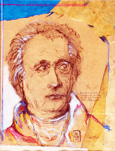 Goethe  Zueignung di Marian Hergouth, Opera su carta in vendita su Singulart