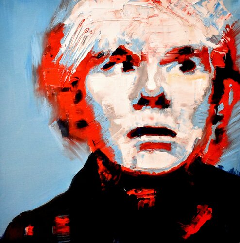 Retrato de Andy Warhol van Roberto Gutiérrez Currás, Schilderij te koop op Singulart