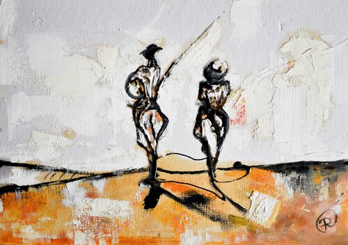 Cabalgando en la llanura par Roberto Gutiérrez Currás, Peinture en vente sur Singulart