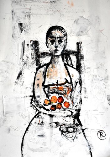 Ros con naranjas par Roberto Gutiérrez Currás, Peinture en vente sur Singulart