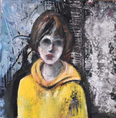 Joven vestida de amarillo by Roberto Gutiérrez Currás, Painting for Sale on Singulart