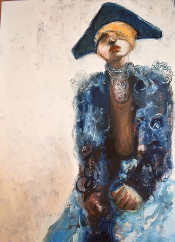 La arlequina descansando par Roberto Gutiérrez Currás, Peinture en vente sur Singulart