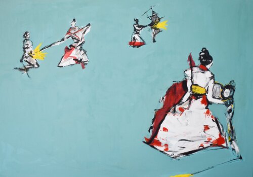 Muerte de Nakano Takeko par Roberto Gutiérrez Currás, Peinture en vente sur Singulart