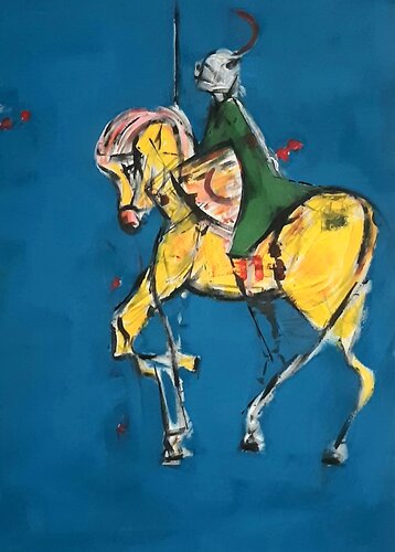 El caballero de La Media Luna van Roberto Gutiérrez Currás, Schilderij te koop op Singulart