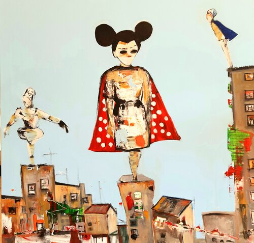 Los Voladores van Roberto Gutiérrez Currás, Schilderij te koop op Singulart