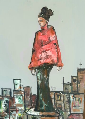 Ros por los tejados di Roberto Gutiérrez Currás, Pittura in vendita su Singulart