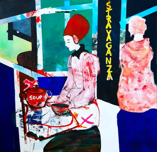 Pagar la sopa o las edades del arte van Roberto Gutiérrez Currás, Schilderij te koop op Singulart