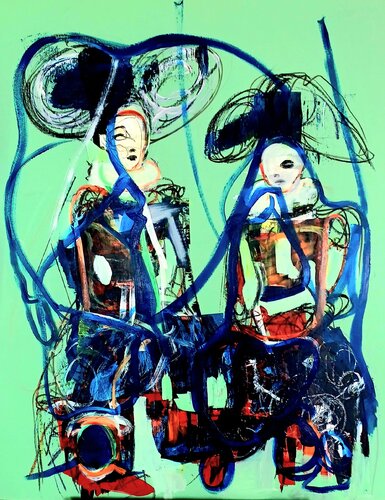 Mujeres a caballo von Roberto Gutiérrez Currás, Malerei kaufen auf Singulart