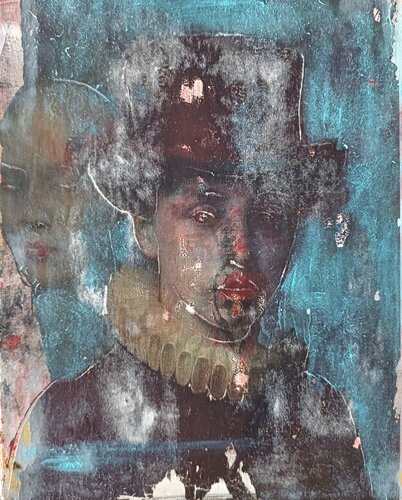 Retrato de joven con sombrero von Roberto Gutiérrez Currás, Malerei kaufen auf Singulart