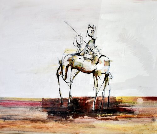 Don Quijote primera salida par Roberto Gutiérrez Currás, Peinture en vente sur Singulart
