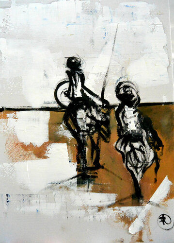 Don Quijote y Sancho par Roberto Gutiérrez Currás, Peinture en vente sur Singulart