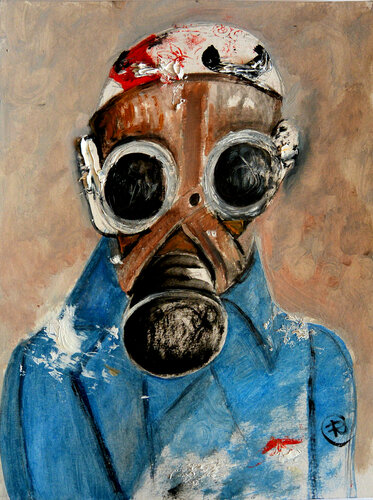 Retrato de niño con máscara par Roberto Gutiérrez Currás, Œuvre sur papier en vente sur Singulart