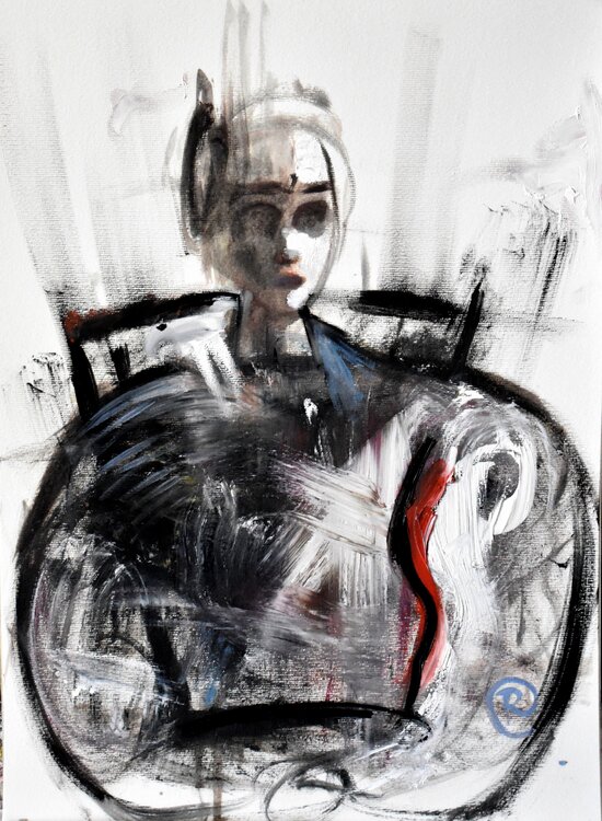 Retrato de joven sentada Roberto Gutiérrez Currás