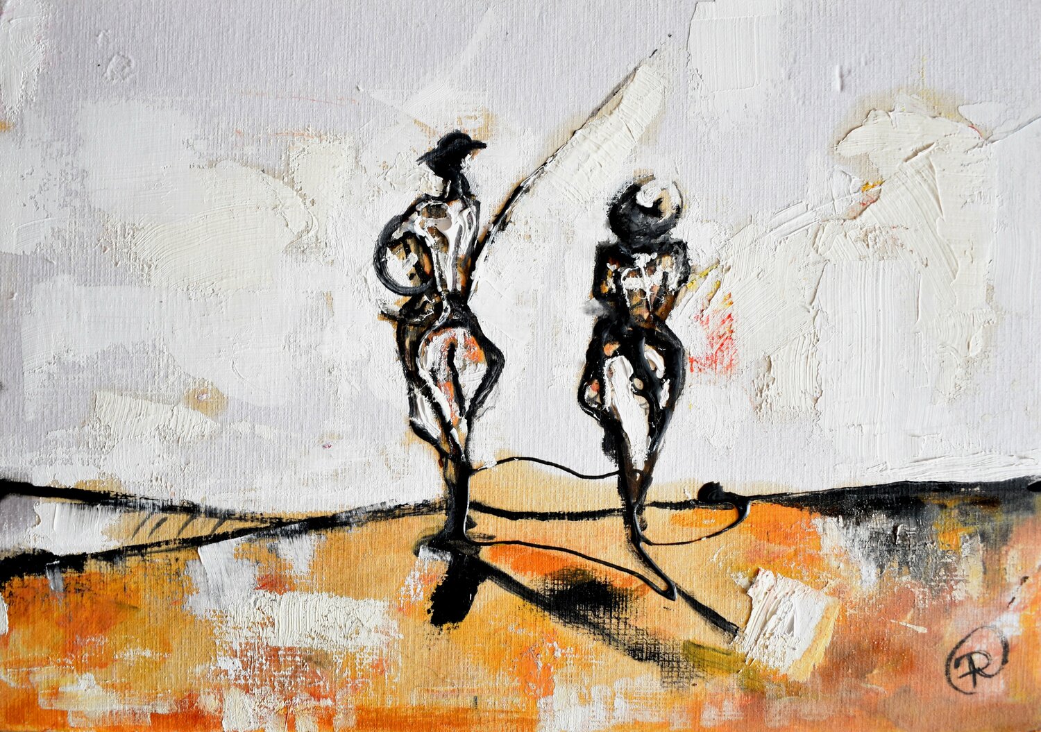 Cabalgando en la llanura Roberto Gutiérrez Currás Origineel schilderij te koop