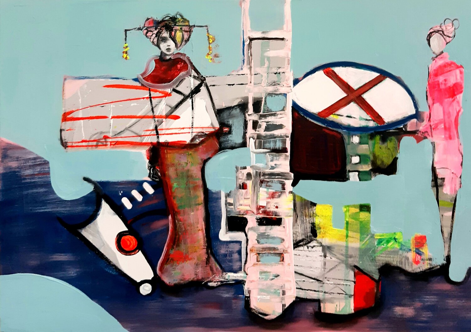 Extrarradio Roberto Gutiérrez Currás Origineel schilderij te koop
