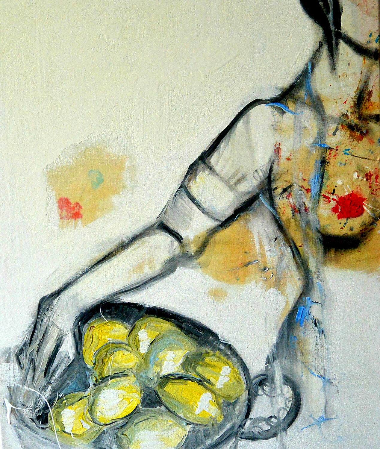 La joven con los limones Roberto Gutiérrez Currás Originalgemälde zu verkaufen