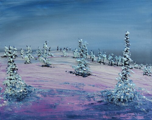 Snowy Winter par Serguei Borodouline, Peinture en vente sur Singulart