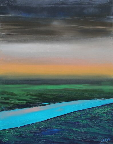 Turquoise Bend van Serguei Borodouline, Schilderij te koop op Singulart