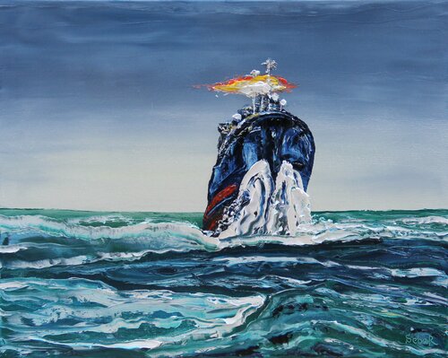 Patrol Ship by Serguei Borodouline, 회화 for Sale on Singulart