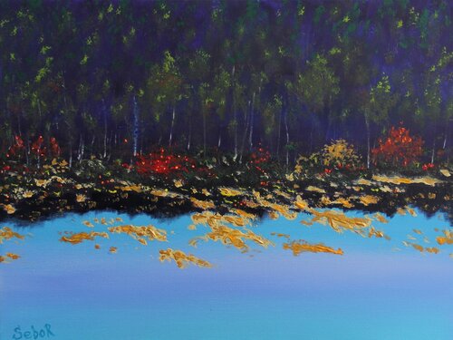 October Lake par Serguei Borodouline, Peinture en vente sur Singulart