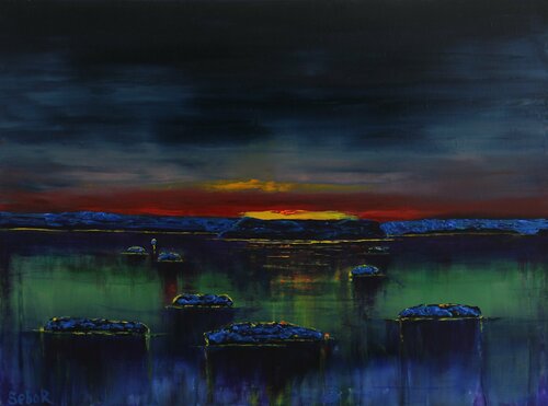 Ruby Sunset de Serguei Borodouline, Pintura a la venta en Singulart