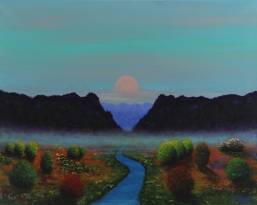 Daylight Moon - II par Serguei Borodouline, Peinture en vente sur Singulart