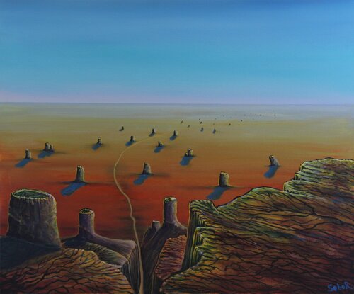 Desert of Silicon Stumps di Serguei Borodouline, Pittura in vendita su Singulart