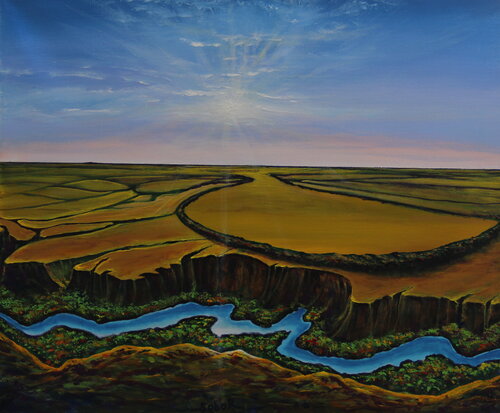 Over the Blue Bend van Serguei Borodouline, Schilderij te koop op Singulart