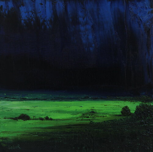 Blue Green Night van Serguei Borodouline, Schilderij te koop op Singulart