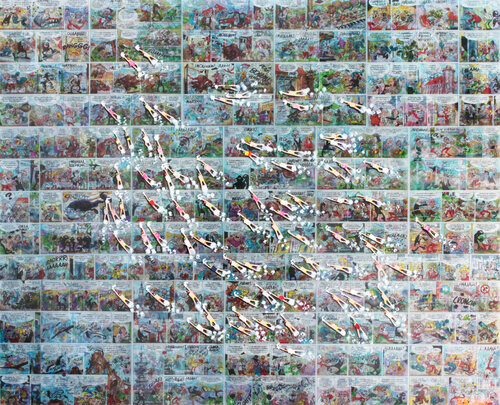 Swimmers 410 in Mortadelo & Filemon Comic Book Sea by Ruben Abstract, Painting for Sale on Singulart