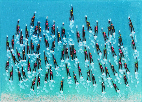 Swimmers 698 at Ironman Triathlon Kailua Kona Hawaii by Ruben Abstract, Painting for Sale on Singulart
