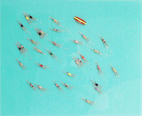 Swimmers 865 in BoliBoli Aquamarina Crystal waters by Ruben Abstract, Painting for Sale on Singulart