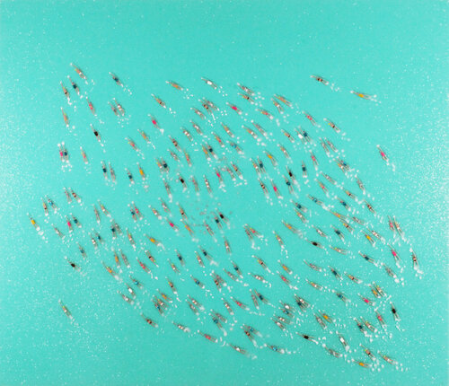 Swimmers 614 at Ocean Girl Turquoise fresh water by Ruben Abstract, Painting for Sale on Singulart