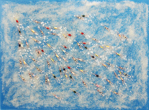 Swimmers 758 at Varadero Beach Cuba by Ruben Abstract, Painting for Sale on Singulart