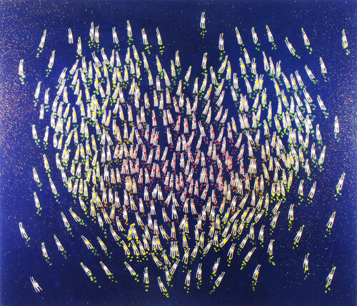 Swimmers 183 at the Sea of Love by Ruben Abstract, Painting for Sale on Singulart