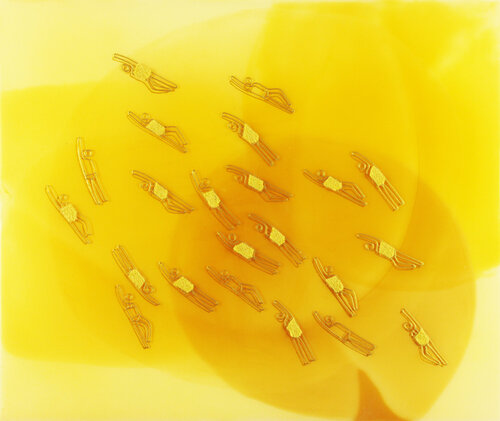 Swimmers 1002 at Yellow Sea Acapulco Mexico by Ruben Abstract, Painting for Sale on Singulart