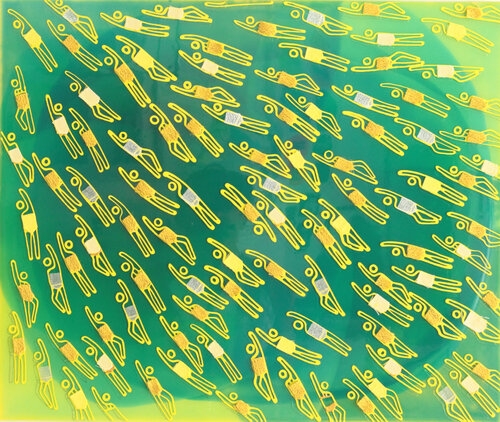 Swimmers 1020 at One Foot Island Aitutaki by Ruben Abstract, Painting for Sale on Singulart