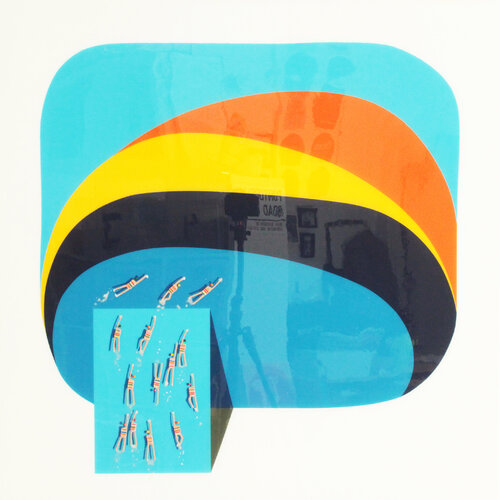 Swimmers 419 at Palm Lined Beach Fiji by Ruben Abstract, Painting for Sale on Singulart