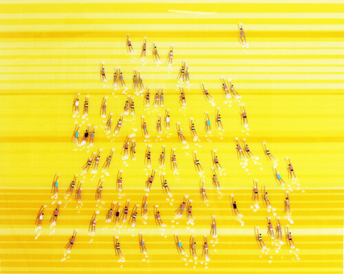 Swimmers 635 at Yellow Sea Huang He by Ruben Abstract, Painting for Sale on Singulart