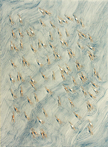 Swimmers 741at Hanalei Hawaii Island by Ruben Abstract, Painting for Sale on Singulart