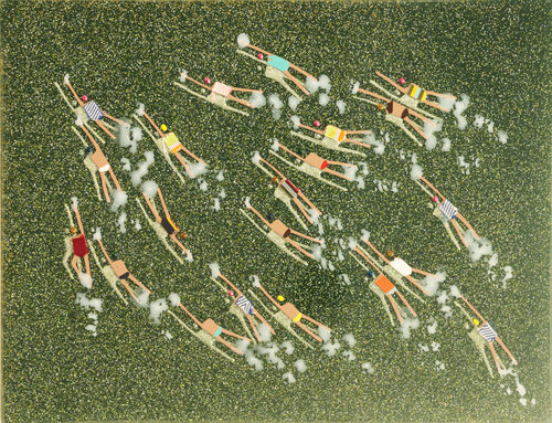 Swimmers 995 Dansui Retreat Japan by Ruben Abstract, Painting for Sale on Singulart