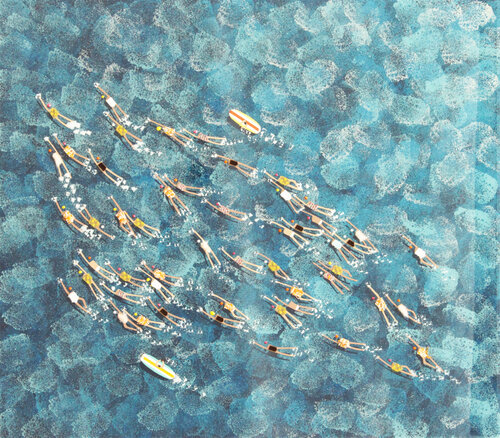 Swimmers 159 at Raja Ampat West Papua Indonesia by Ruben Abstract, Painting for Sale on Singulart