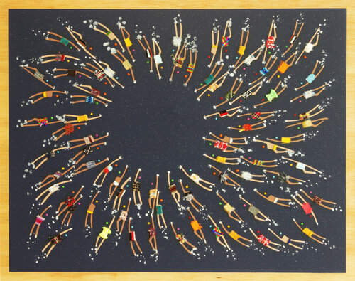 Swimmers 534 at Tranquil Escape Beach Malasia by Ruben Abstract, Painting for Sale on Singulart