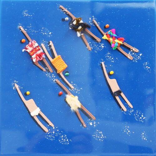 Swimmers 725 by Ruben Abstract, Painting for Sale on Singulart