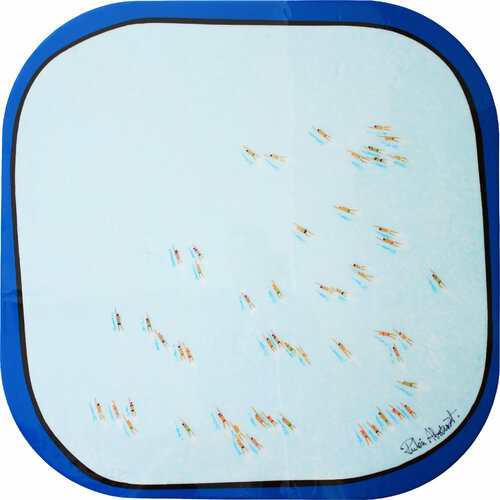 Swimmers 225 Race start Ironman triathletes full passion in blue sea Painting by Ruben Abstract by Ruben Abstract, Painting for Sale on Singulart