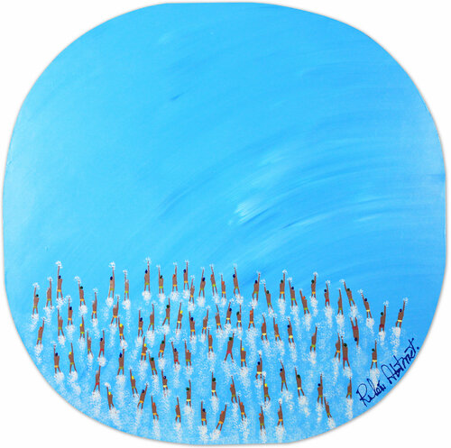 Swimmers 515 effort and reward, work and merit, fight for your dream Painting by Ruben Abstract by Ruben Abstract, Painting for Sale on Singulart