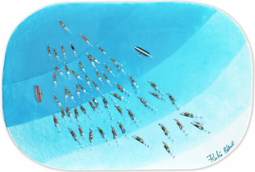 Swimmers 740 · Epoxy Resin Fort Bay Antigua blue water by Ruben Abstract, Painting for Sale on Singulart